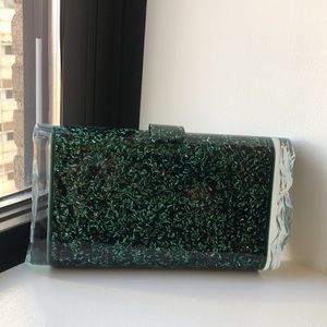 Edie Parker Lara with Ice Ends in Green Confetti